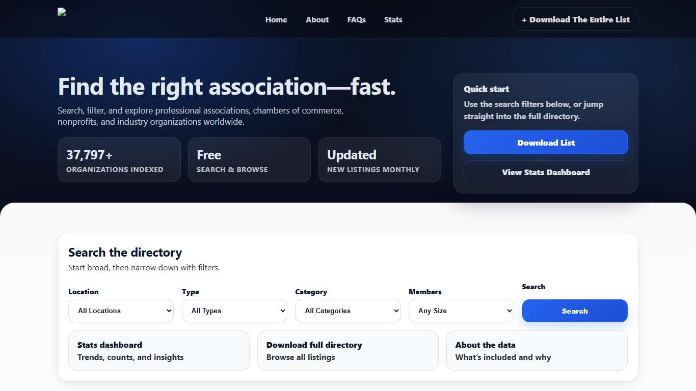 Directory of Associations Search 38,000+ Associations & Organizations